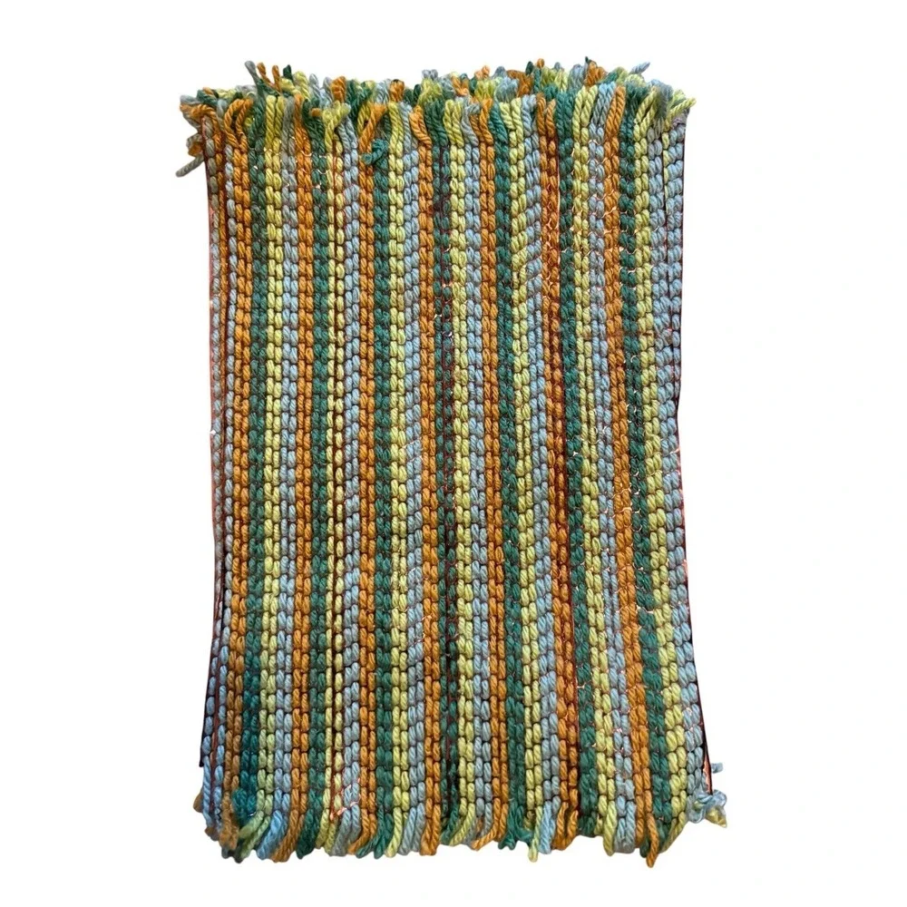 Vintage Woven Placemats Green Orange Retro MCM 12